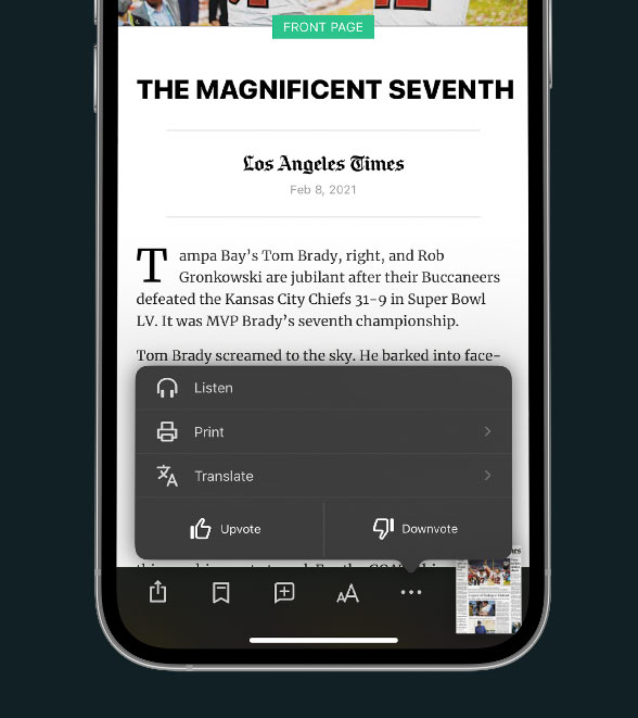 Bring articles to life with listening mode, one-touch translation, and dynamic commenting.