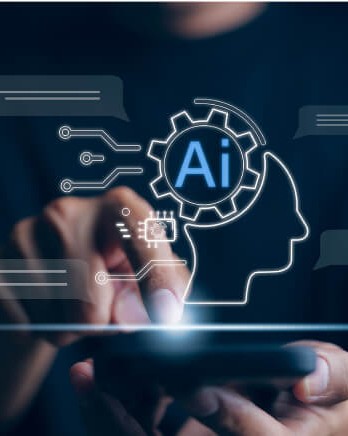 man-tapping-into-power-of-AI