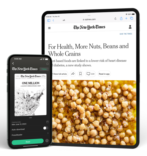 The New York Time on PressReader: devices