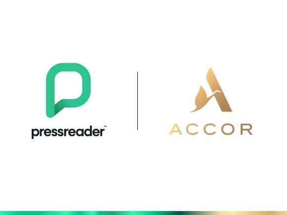Graphic showing the logos of PressReader and Accor
