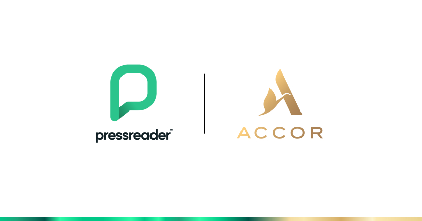 Graphic showing the logos of PressReader and Accor
