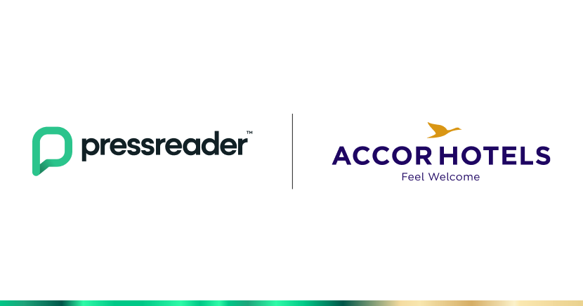 Graphic showing the logos of PressReader and Accor