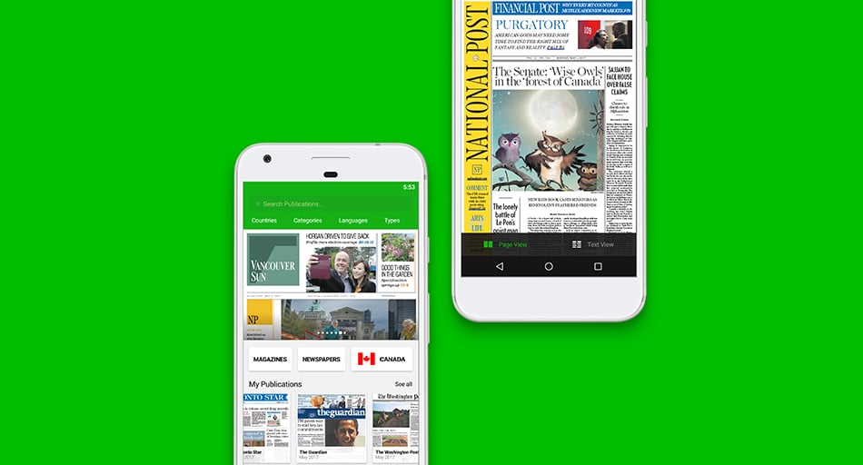PressReader app on devices