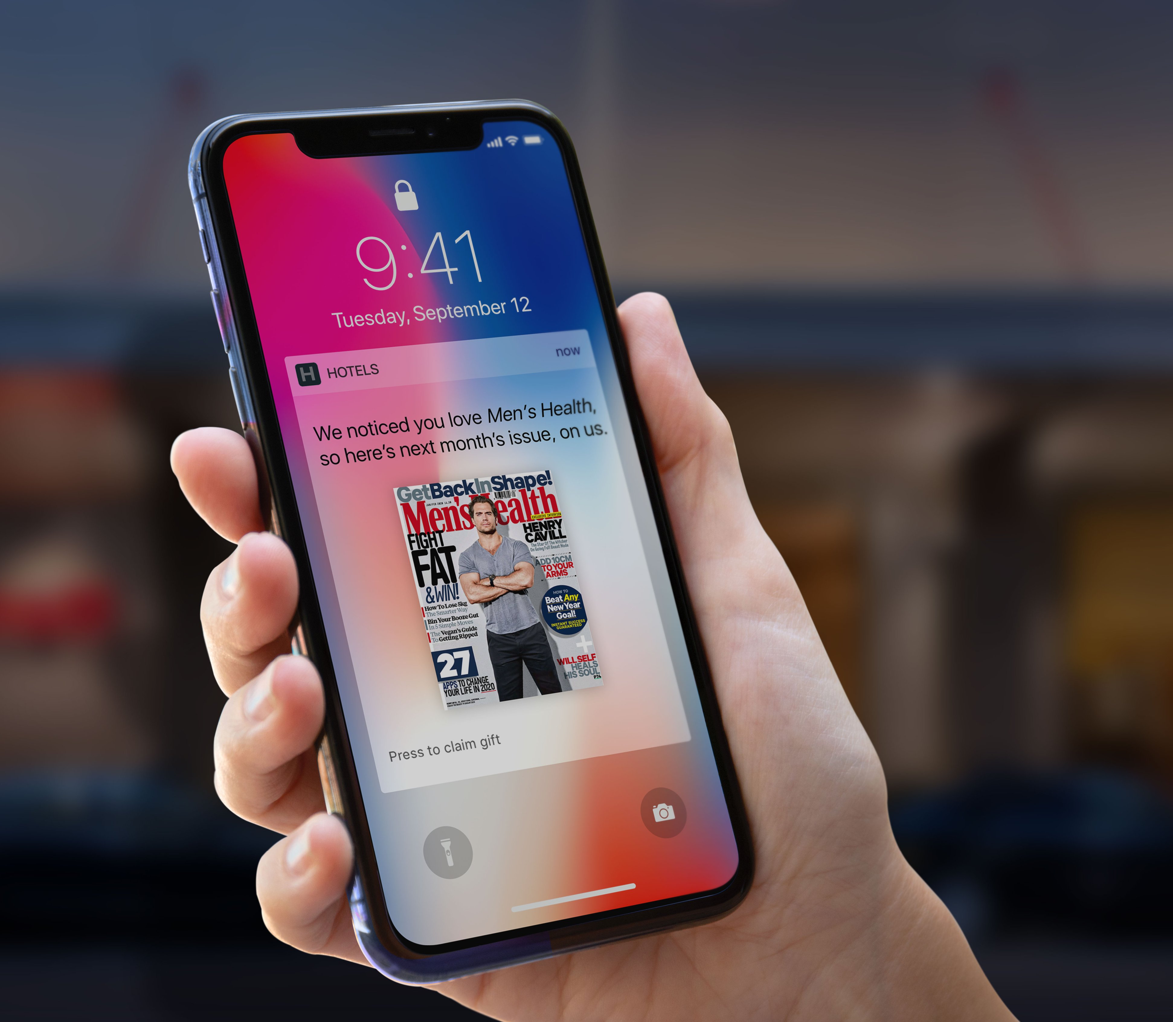 A smartphone with a free copy of Men