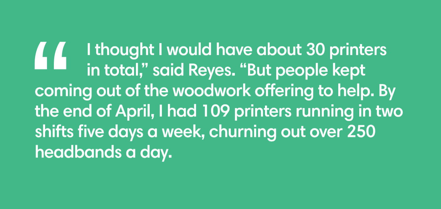 3D Printers inLibraries - 250 PPE headbands a day