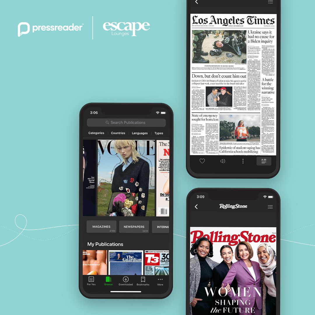 PressReader partnered with Escape Lounges