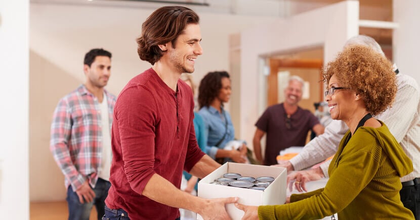 donating-food-at-library-community